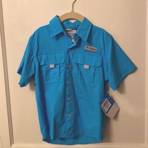 Blue Columbia PFG Boys Short sleeve shirt size XS